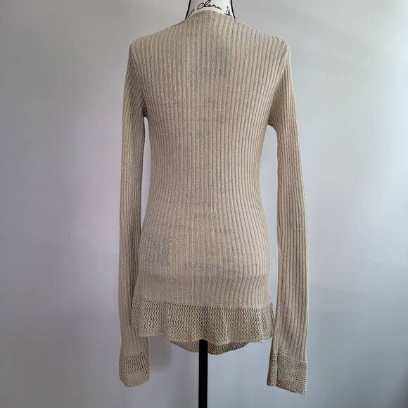 Vintage Y2K tunic sweater extra long sleeves beige medium boho lagom - Picture 3 of 13